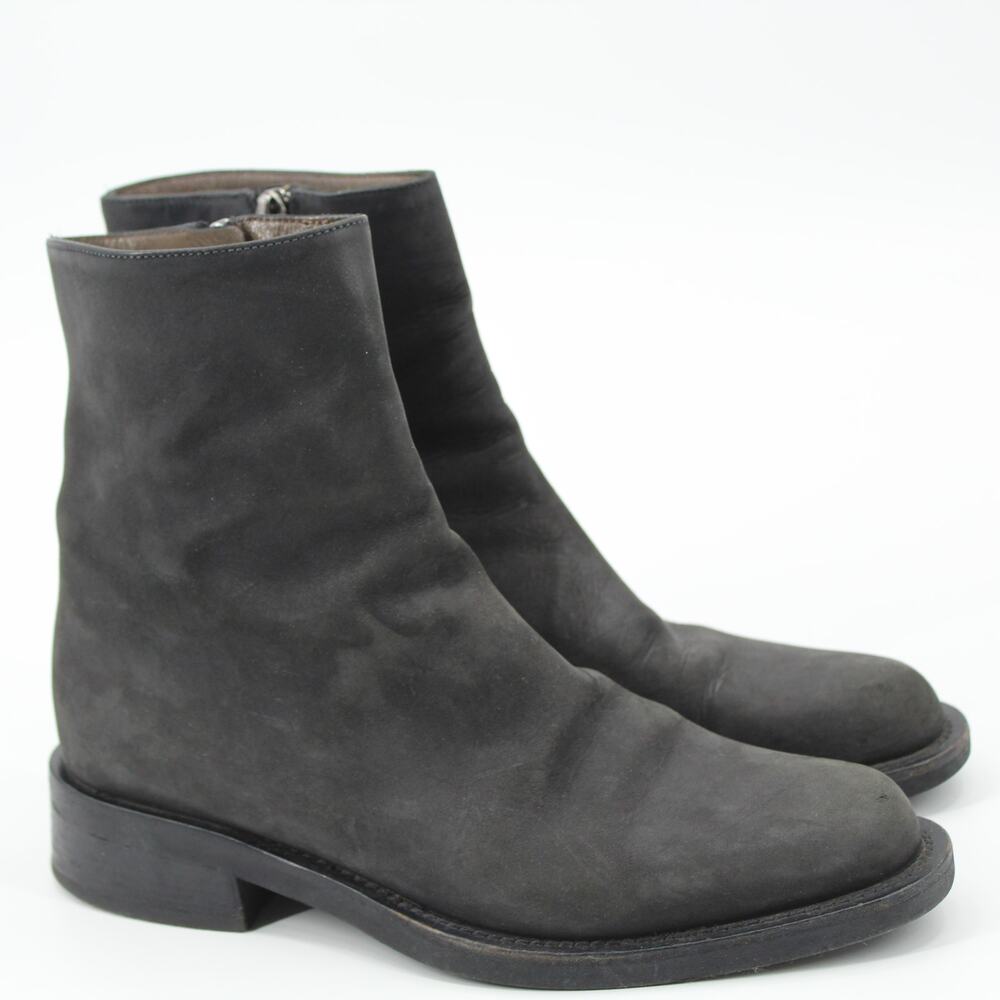 Bally Ciego Nubuck Leather Ankle Boots Booties Grey Made in Italy Womens US 7